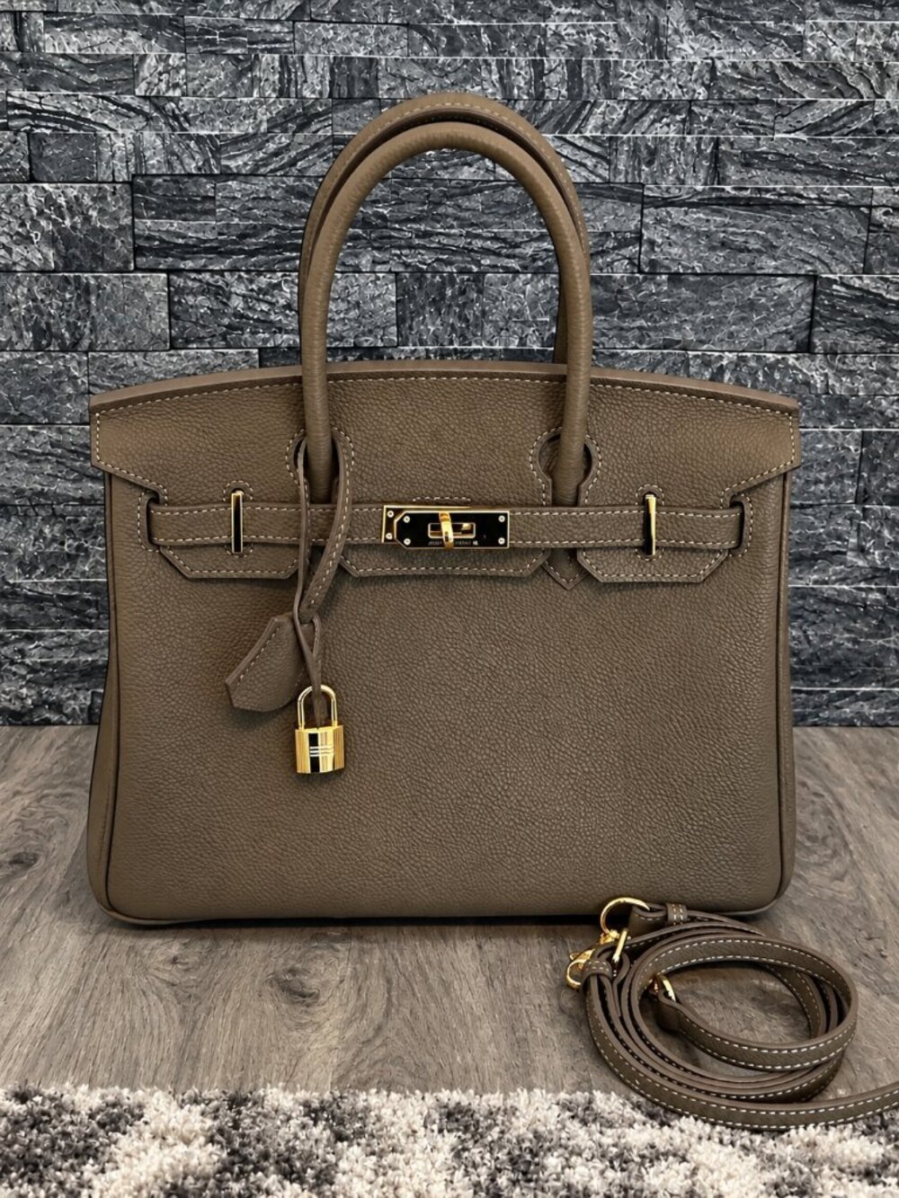 Etoupe Togo Leather Handbag